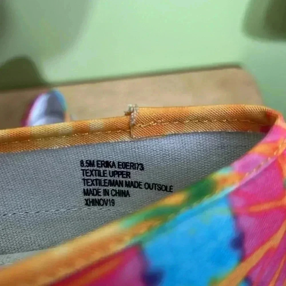 Esprit Women's Tie-Dye Slip-On Flats in Yellow, Blue, Pink, Green - Picture 6 of 6